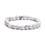 Howlite White 8mm Ball Stretch Bracelet 52mm